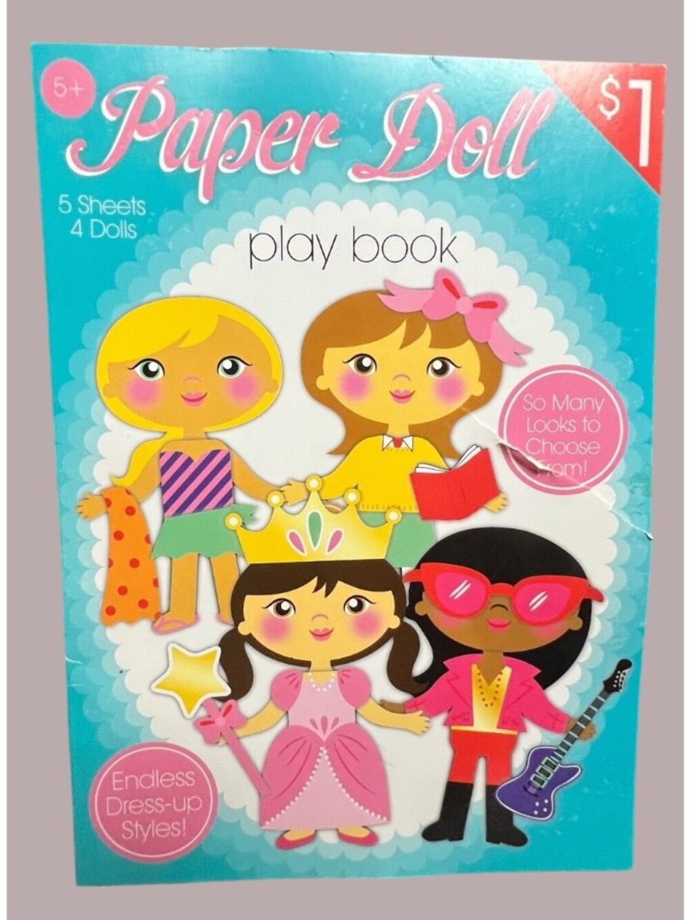 Paper Doll Play Book With 5 Sheets & 4 Dolls Endless Dress-Up Styles Ages 5+
